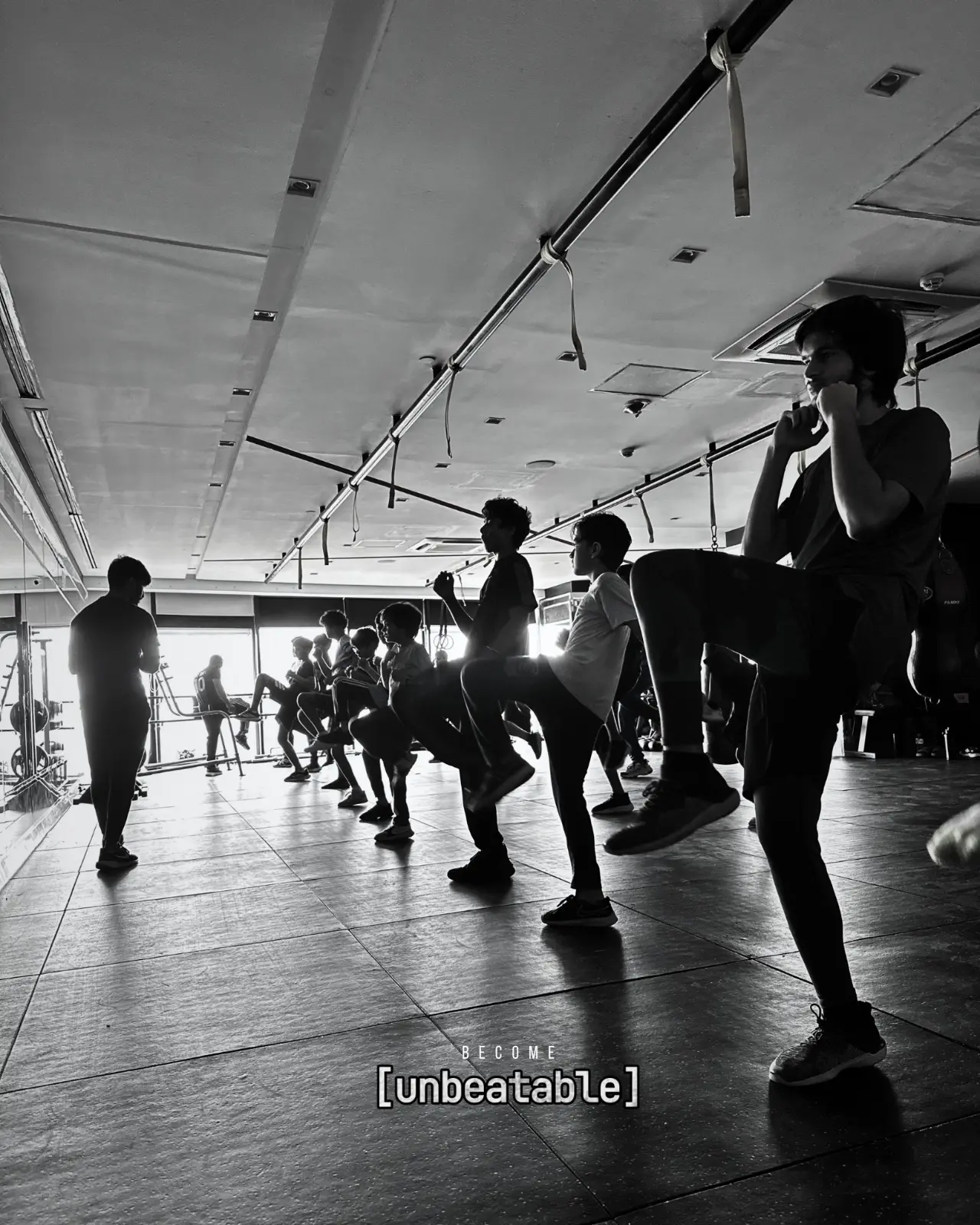 Participants move through a group conditioning drill together